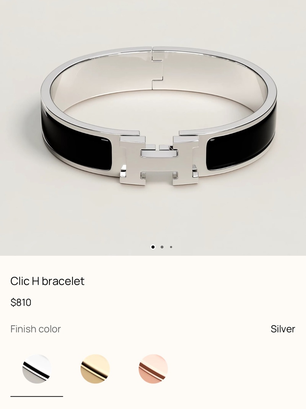 Hermes Clic H Bracelet - Black and Silver